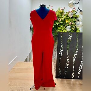Donna Morgan cap sleeve red jumpsuit - Size 16